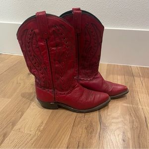 Red Leather Cowboy Boots